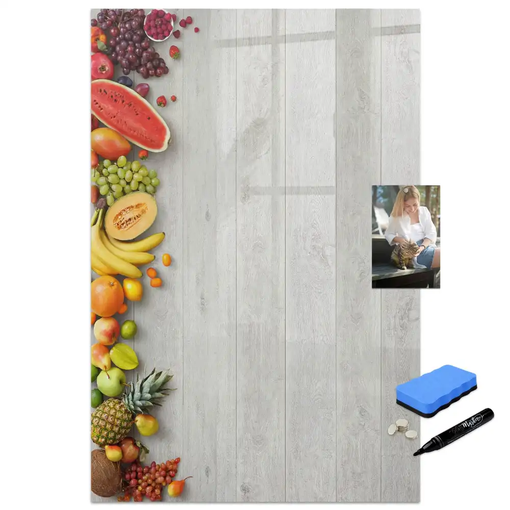 Tableau magnétique pour dessin motif récolte fraîche sur bois