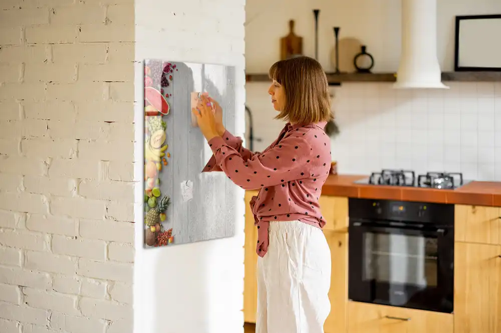 Tableau magnétique pour dessin motif récolte fraîche sur bois