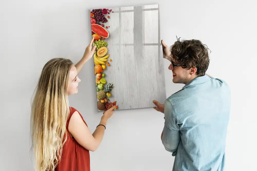 Tableau magnétique pour dessin motif récolte fraîche sur bois
