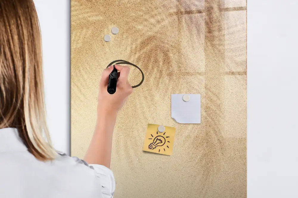 Tableau blanc magnétique effaçable à sec motif feuilles de palmier