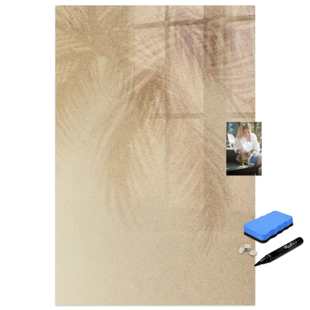 Tableau blanc magnétique effaçable à sec motif feuilles de palmier