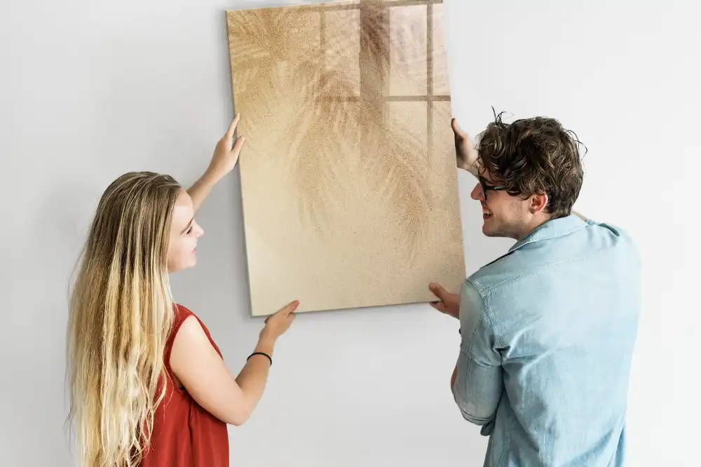 Tableau blanc magnétique effaçable à sec motif feuilles de palmier