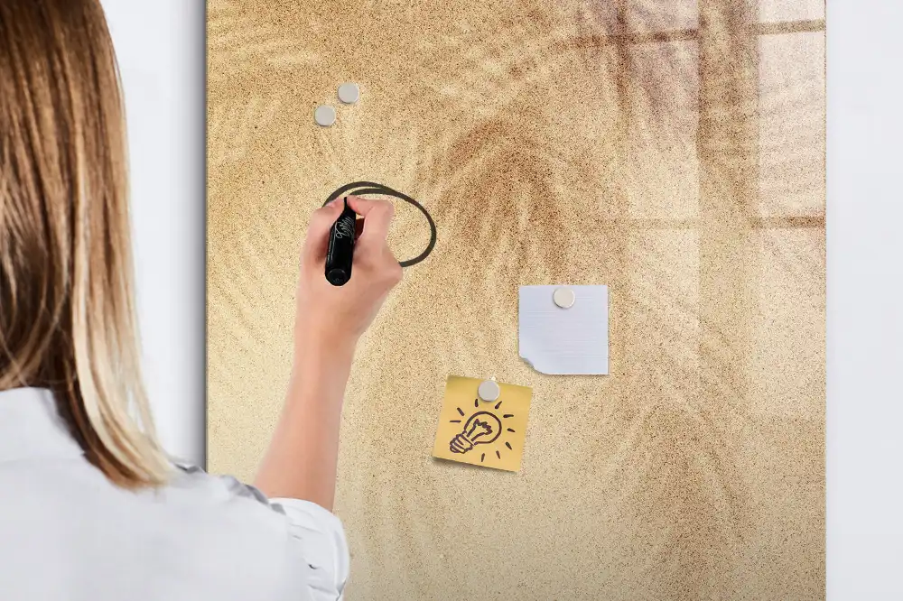 Tableau blanc magnétique effaçable à sec motif feuilles de palmier