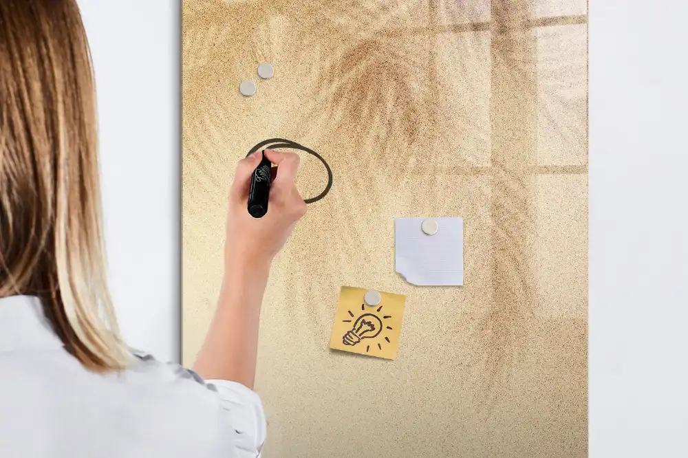 Tableau blanc magnétique effaçable à sec motif feuilles de palmier