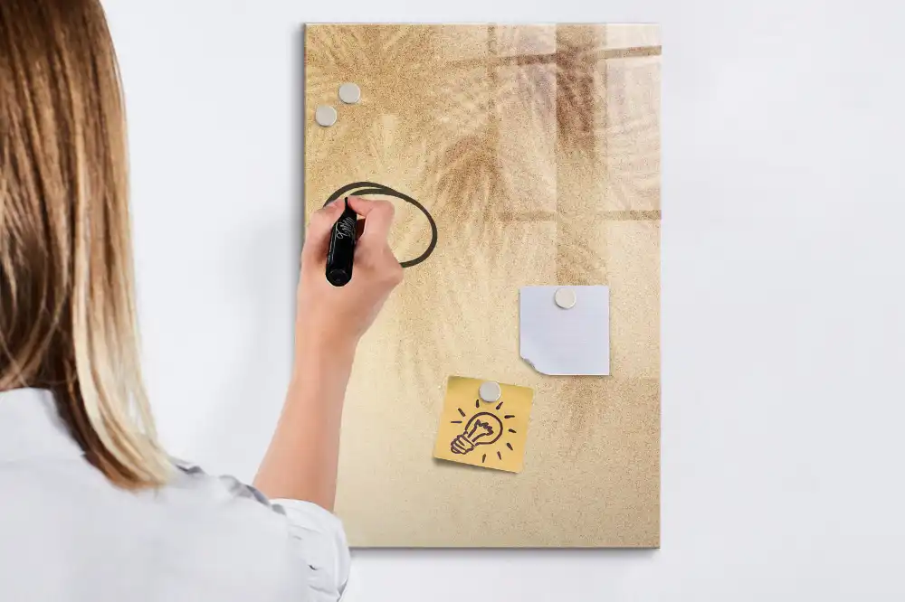 Tableau blanc magnétique effaçable à sec motif feuilles de palmier