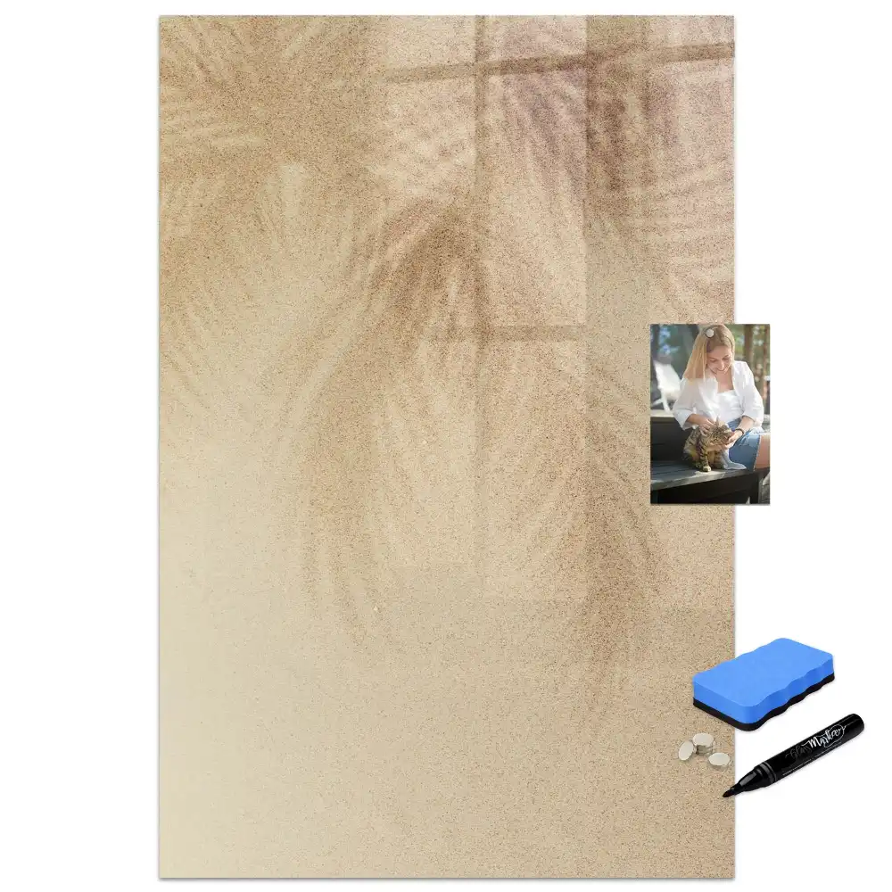 Tableau blanc magnétique effaçable à sec motif feuilles de palmier