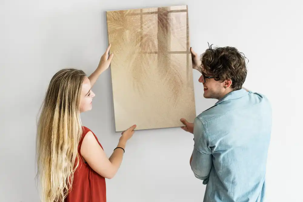 Tableau blanc magnétique effaçable à sec motif feuilles de palmier