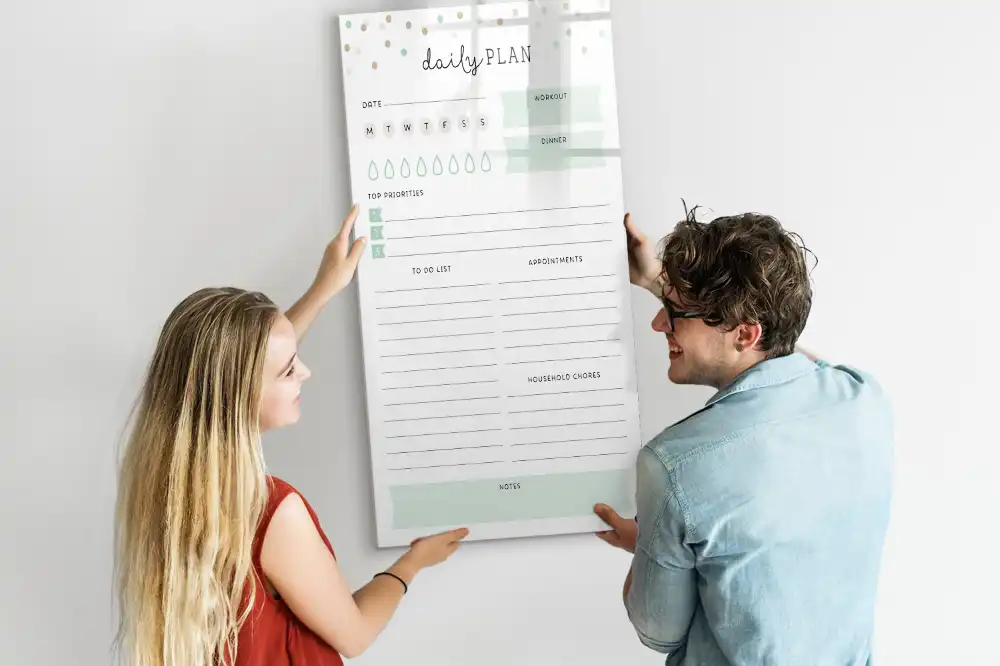 Tableau magnétique effaçable pour programme quotidien