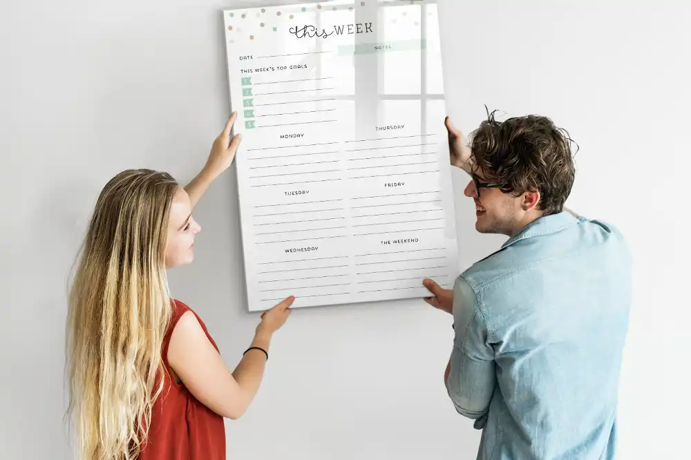Tableau magnétique pour planning hebdomadaire