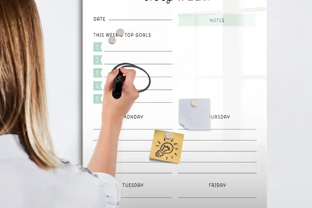 Tableau magnétique pour planning hebdomadaire