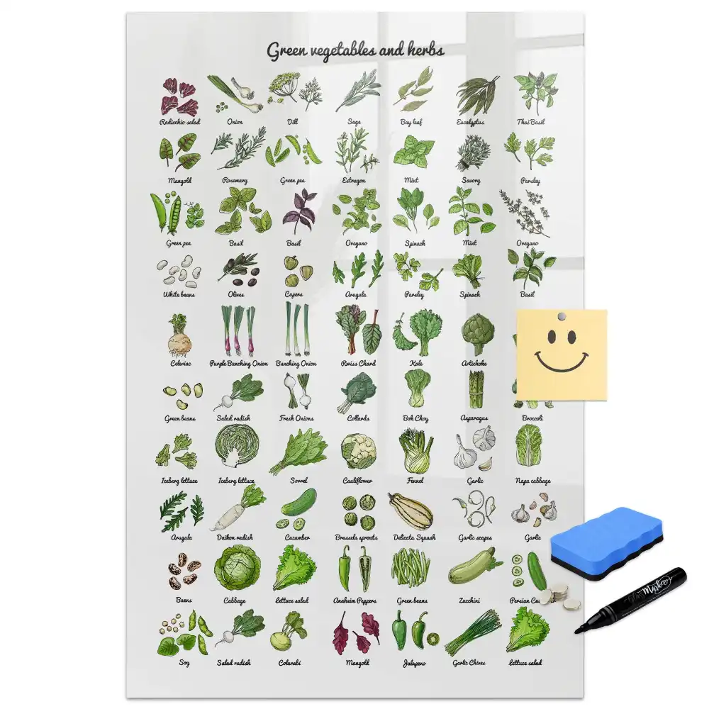 Tableau magnétique éducatif avec feutre sur le thème des légumes du jardin