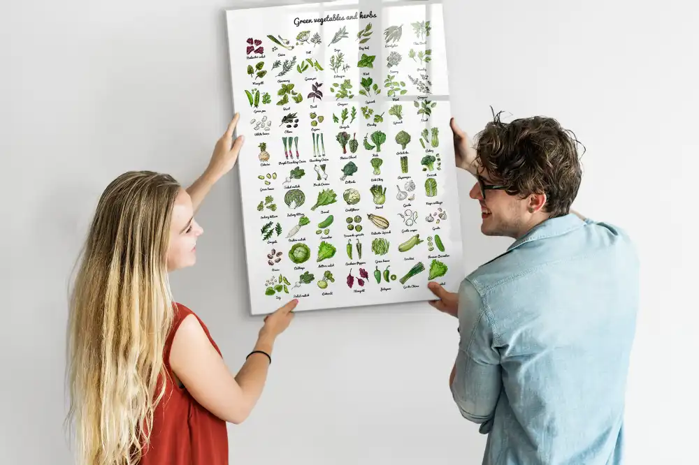 Tableau magnétique éducatif avec feutre sur le thème des légumes du jardin