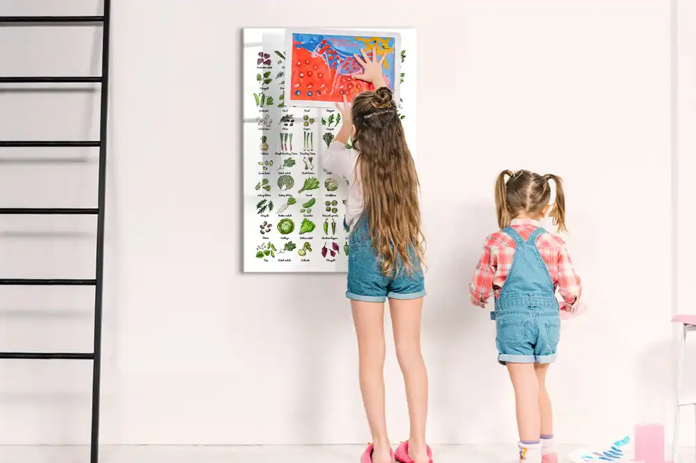 Tableau magnétique éducatif avec feutre sur le thème des légumes du jardin