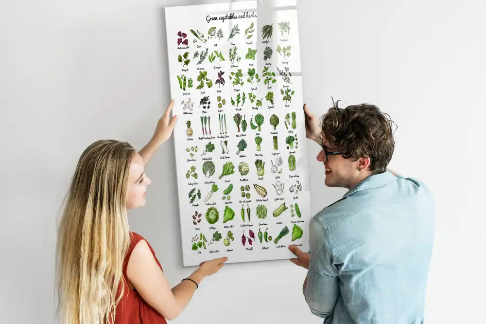 Tableau magnétique éducatif avec feutre sur le thème des légumes du jardin