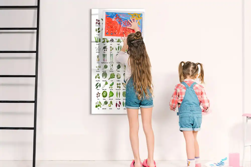 Tableau magnétique éducatif avec feutre sur le thème des légumes du jardin
