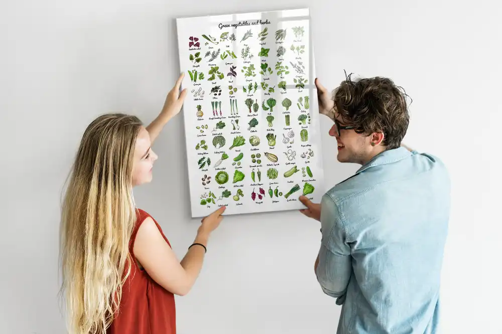 Tableau magnétique éducatif avec feutre sur le thème des légumes du jardin