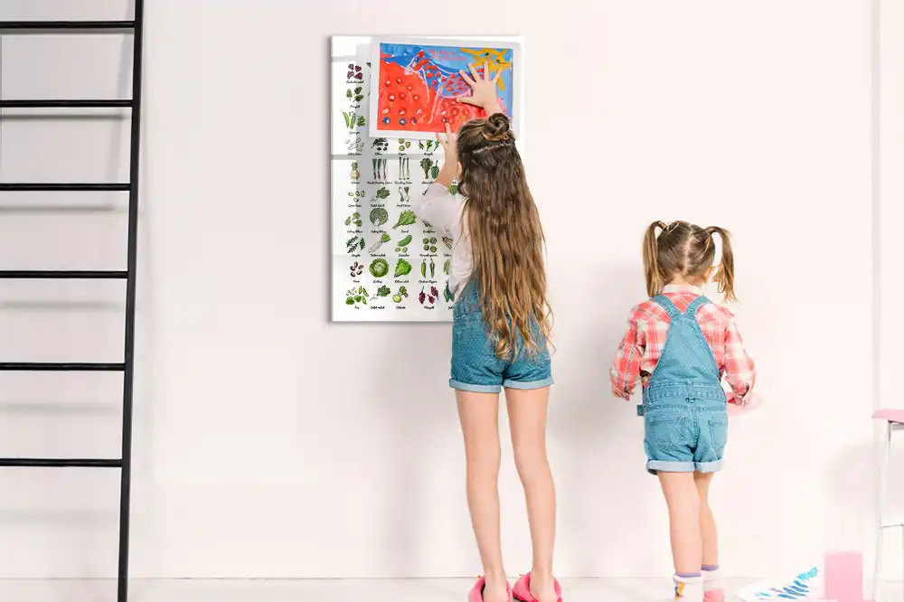 Tableau magnétique éducatif avec feutre sur le thème des légumes du jardin