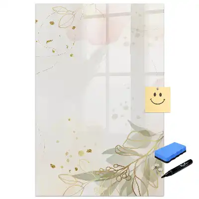 Tableau magnétique avec motif feutre botanique doré