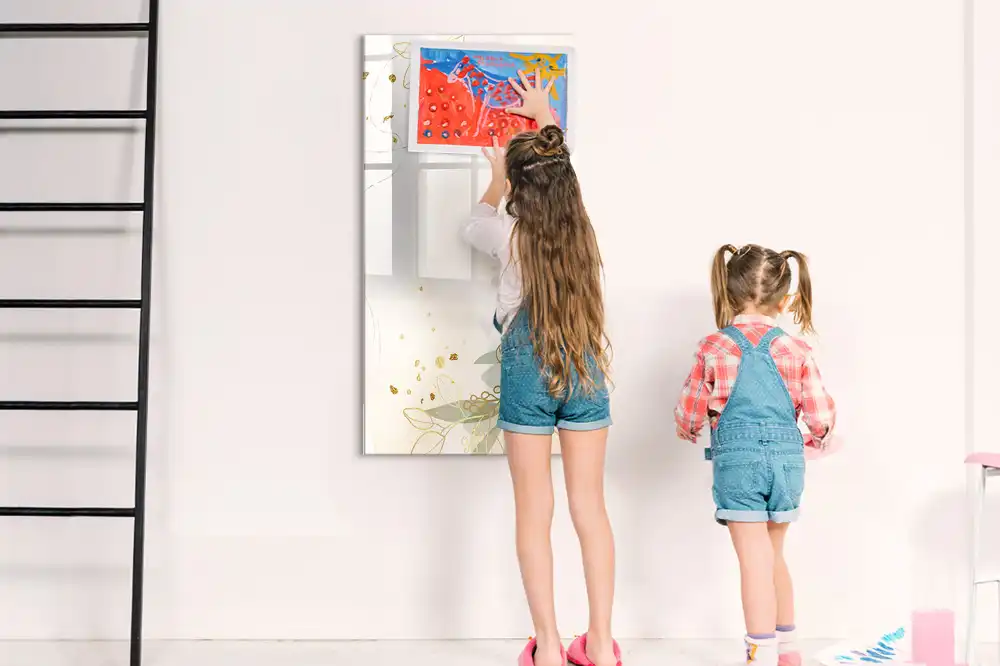 Tableau magnétique avec motif feutre botanique doré