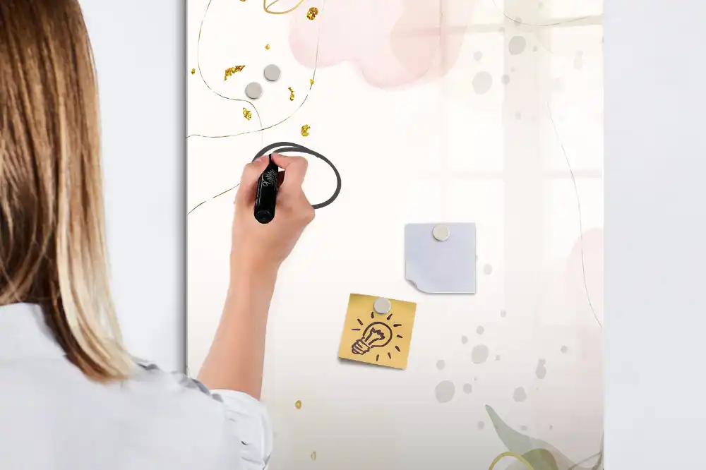 Tableau magnétique avec motif feutre botanique doré