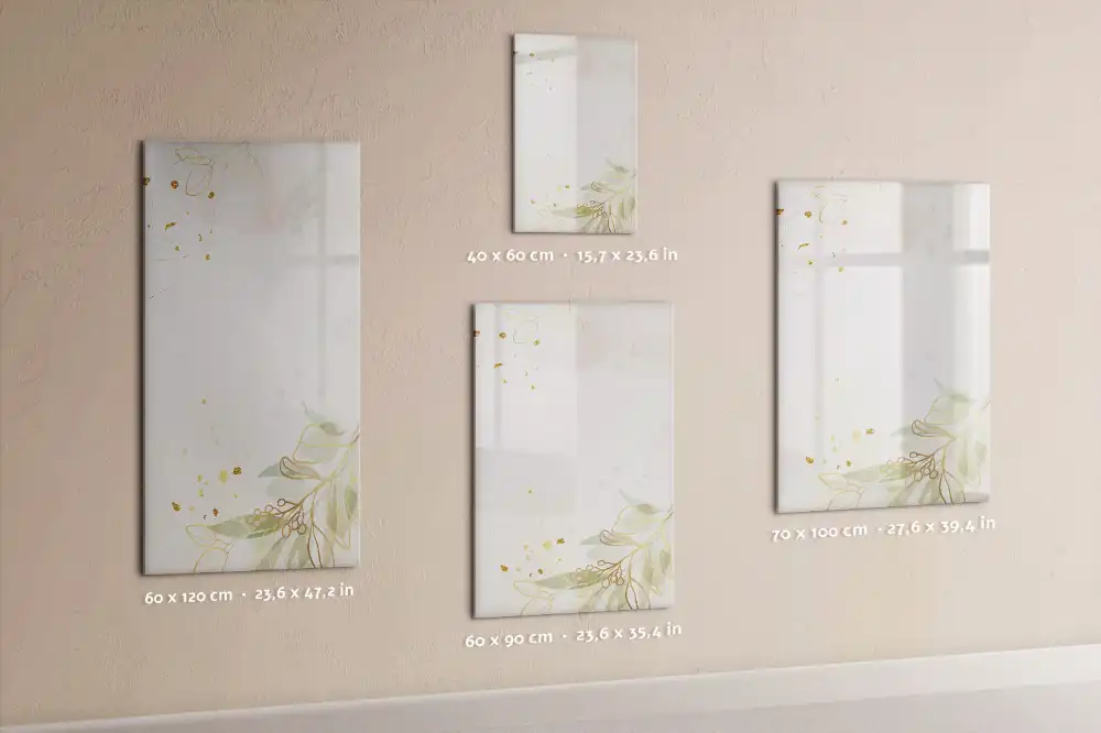 Tableau magnétique avec motif feutre botanique doré