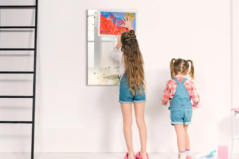 Tableau magnétique avec motif feutre botanique doré