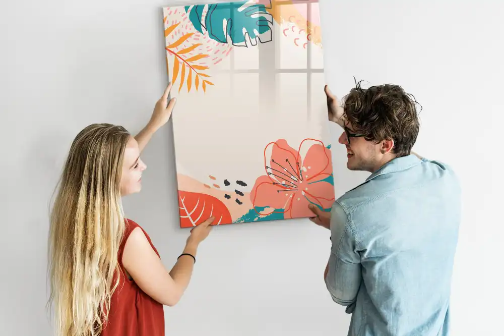 Tableau magnétique effaçable décor fleur de fête