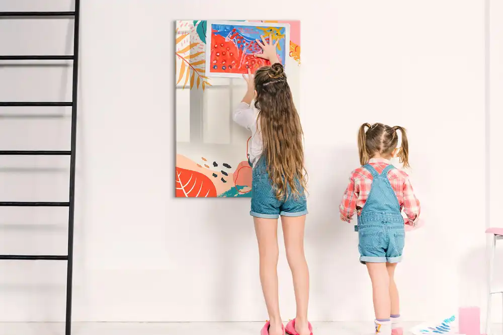 Tableau magnétique effaçable décor fleur de fête