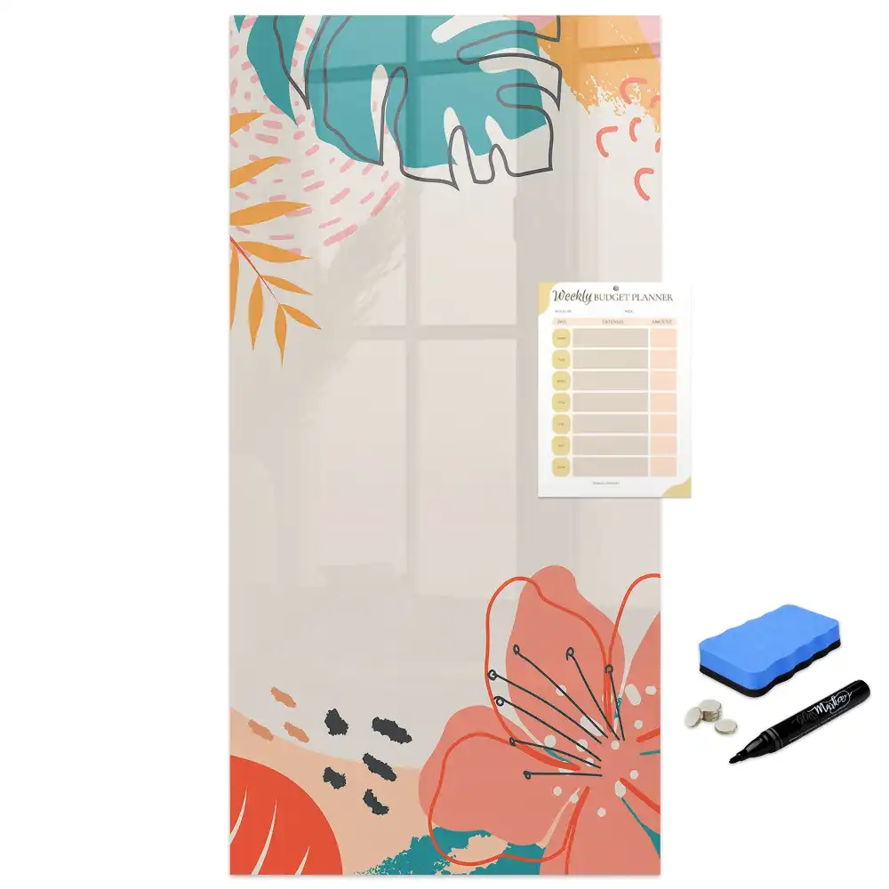 Tableau magnétique effaçable décor fleur de fête