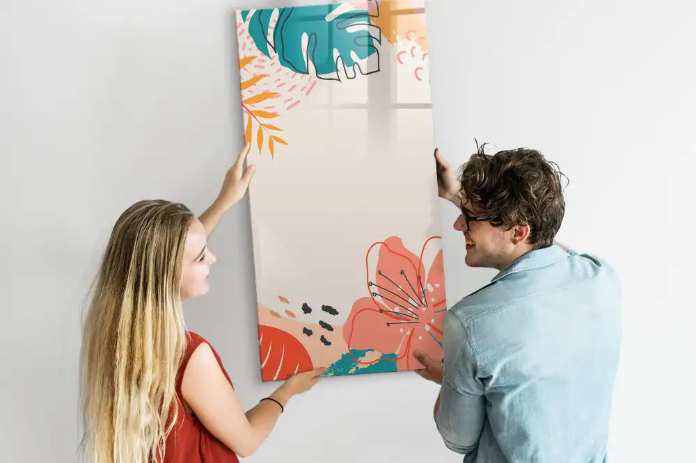 Tableau magnétique effaçable décor fleur de fête
