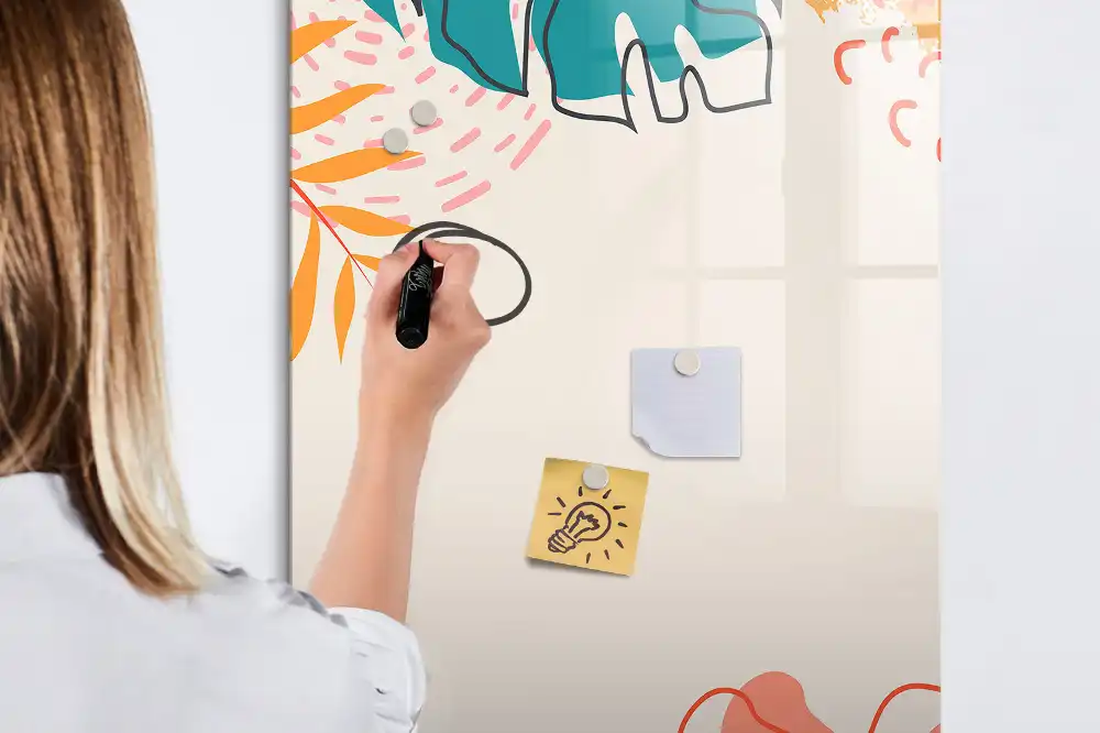 Tableau magnétique effaçable décor fleur de fête