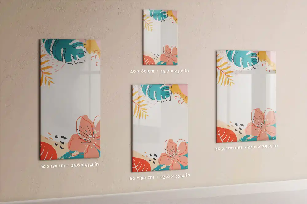 Tableau magnétique effaçable décor fleur de fête