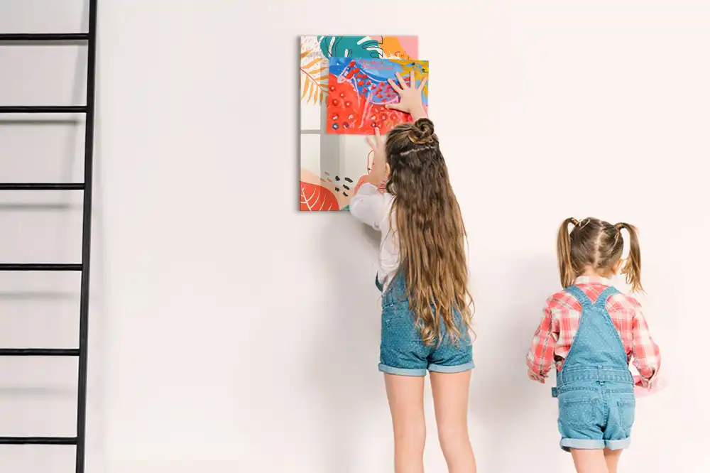 Tableau magnétique effaçable décor fleur de fête
