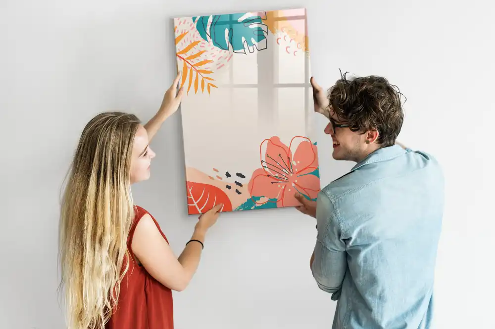 Tableau magnétique effaçable décor fleur de fête