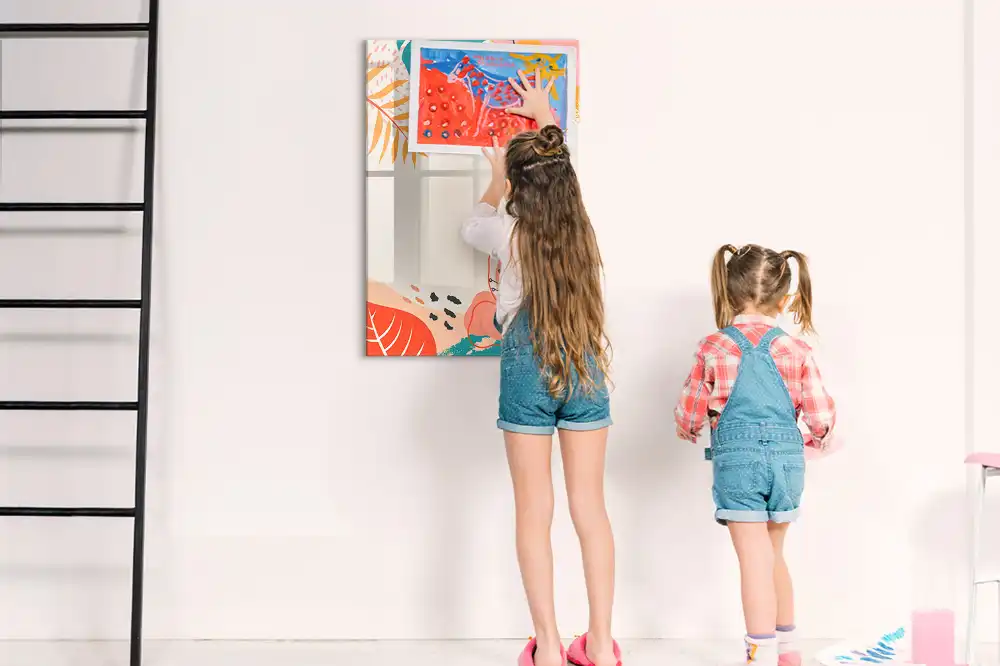 Tableau magnétique effaçable décor fleur de fête