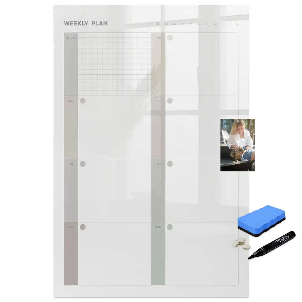 Tableau magnétique pour dessin et programme hebdomadaire