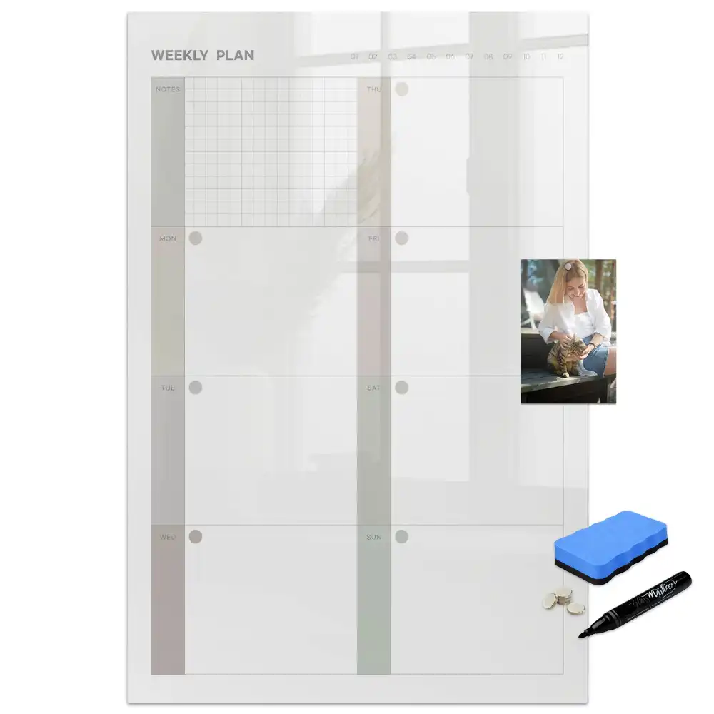 Tableau magnétique pour dessin et programme hebdomadaire