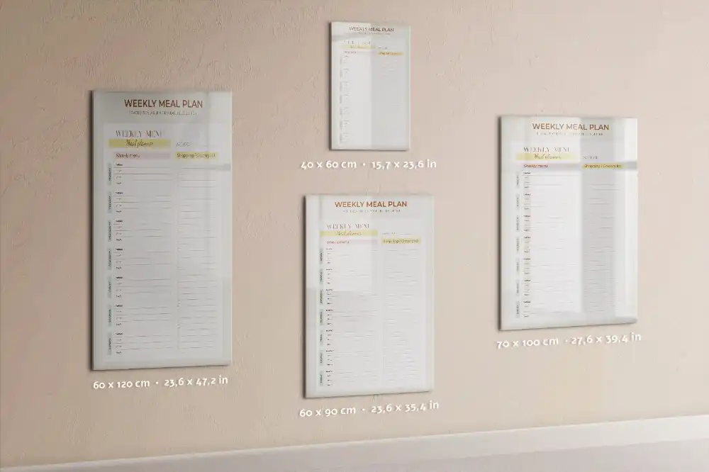 Tableau magnétique effaçable pour le planning des repas