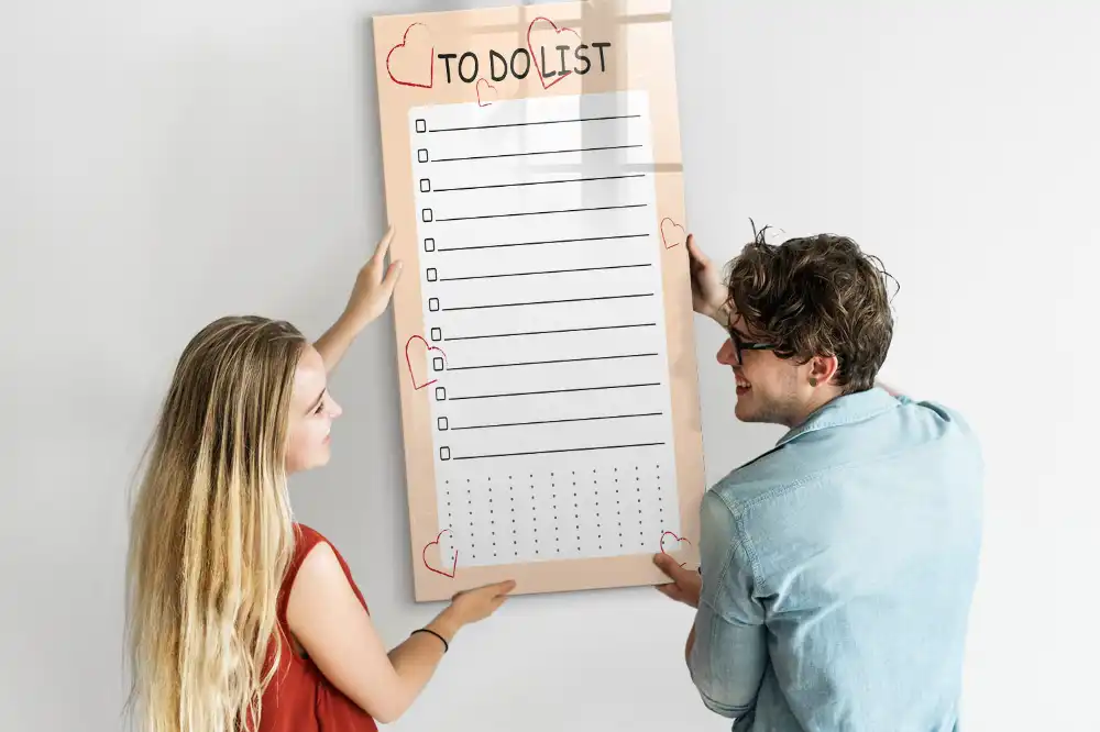 Tableau magnétique pour dessin et liste de priorités