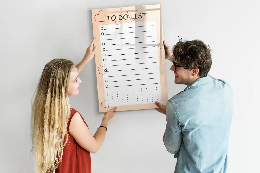 Tableau magnétique pour dessin et liste de priorités