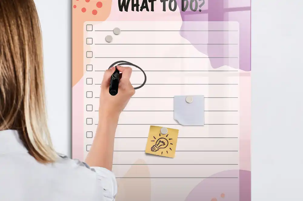 Tableau blanc magnétique effaçable à sec hebdomadaire