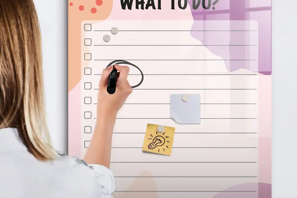 Tableau blanc magnétique effaçable à sec hebdomadaire