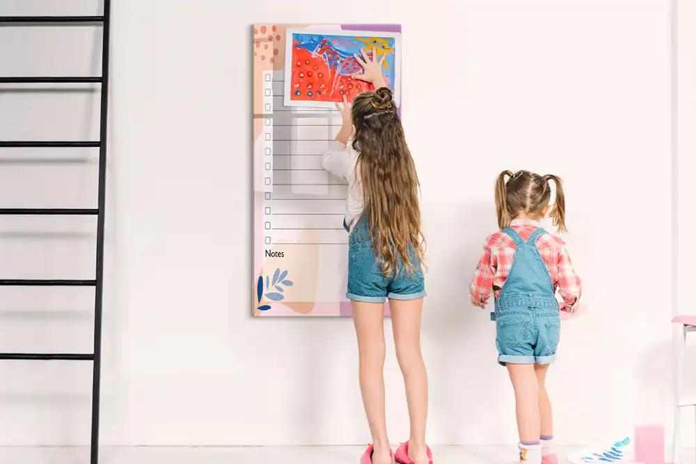 Tableau blanc magnétique effaçable à sec hebdomadaire