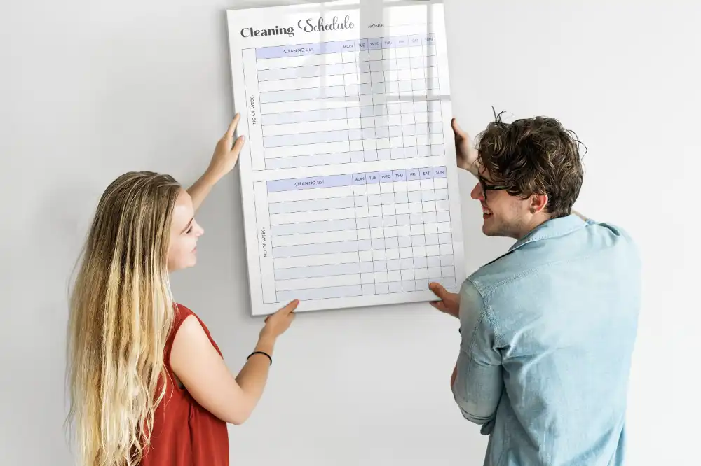 Tableau magnétique de planification pour le nettoyage