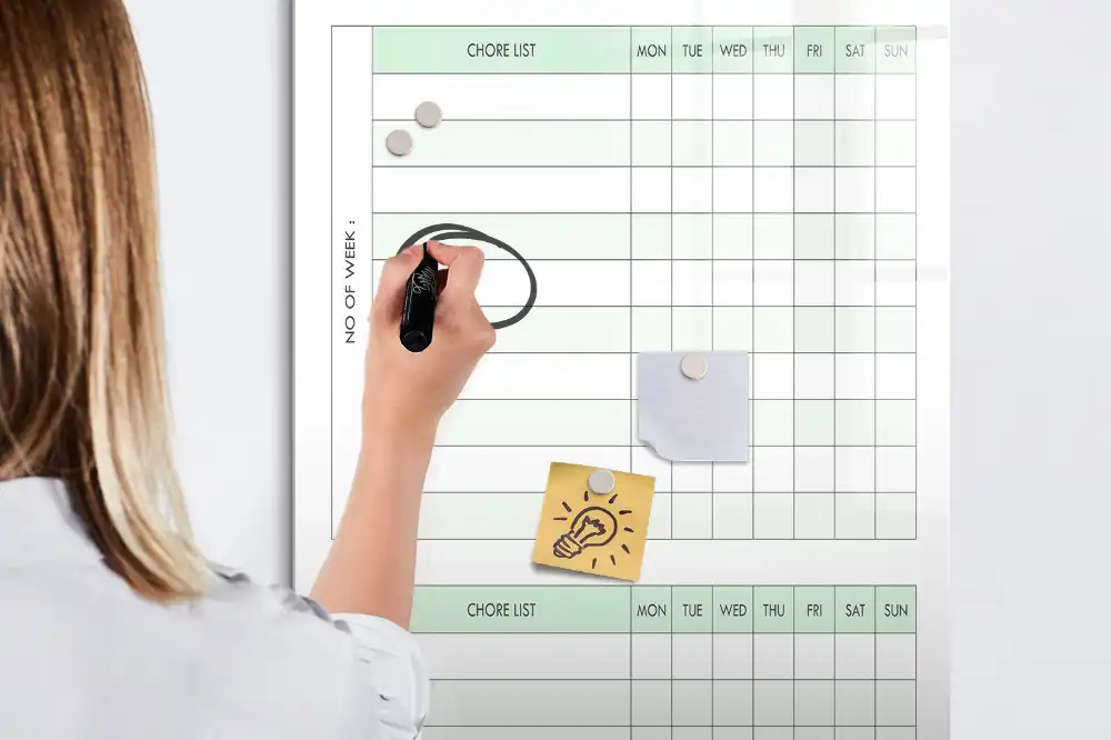 Tableau magnétique avec feutre et carte de pureté