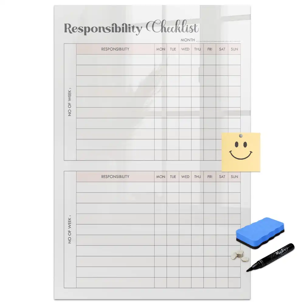 Tableau blanc magnétique effaçable à sec pour liste de tâches