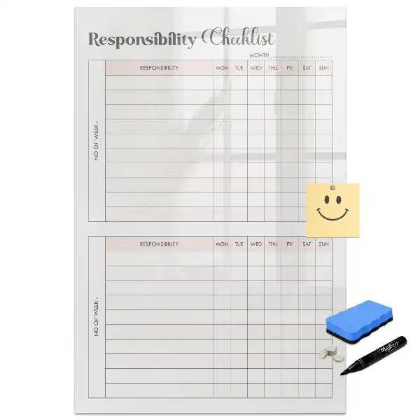 Tableau blanc magnétique effaçable à sec pour liste de tâches