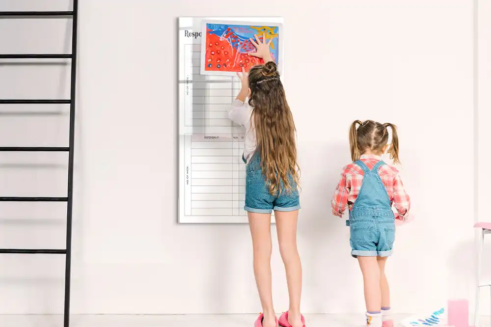 Tableau blanc magnétique effaçable à sec pour liste de tâches