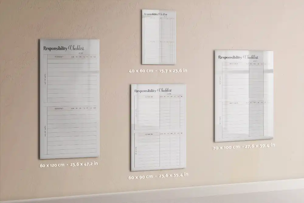 Tableau blanc magnétique effaçable à sec pour liste de tâches