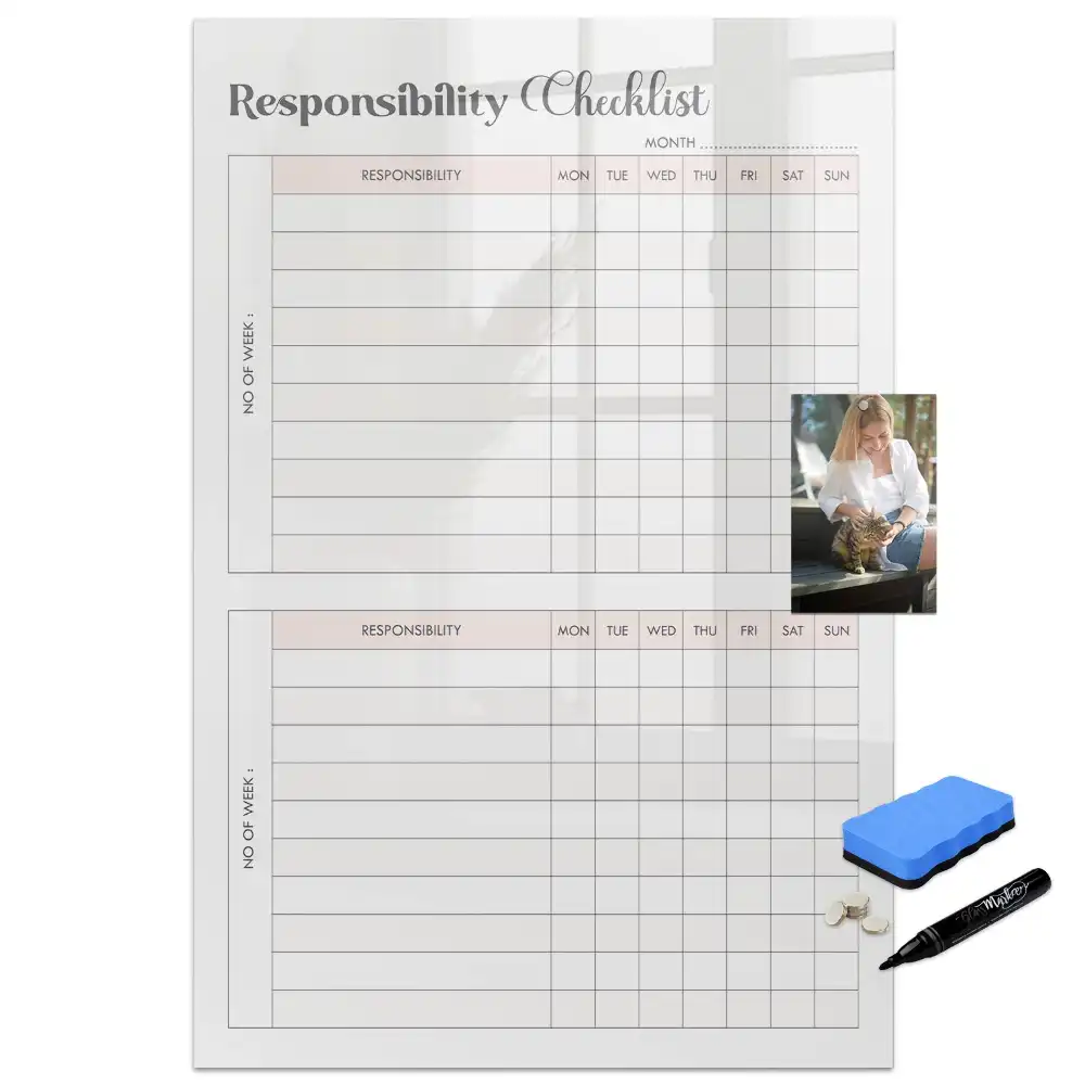 Tableau blanc magnétique effaçable à sec pour liste de tâches